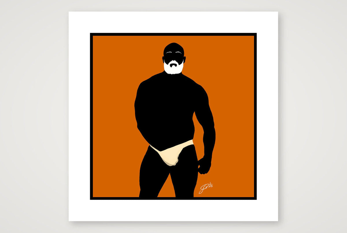 Rex - Bear flag colours Art - Orange — 50×50cm, 20×20" Print only