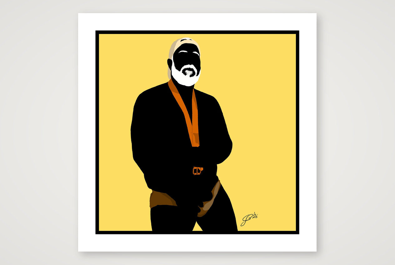 Raul - Bear flag colours Art - Yellow — 70×70cm, 28×28" Print only