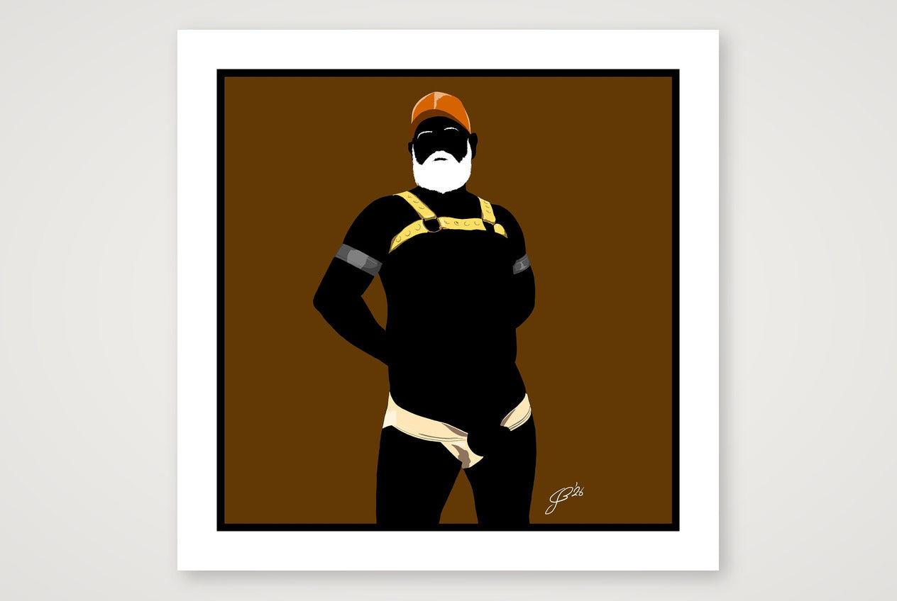 Rob - Bear flag colours Art - Brown — 70×70cm, 28×28" Print only