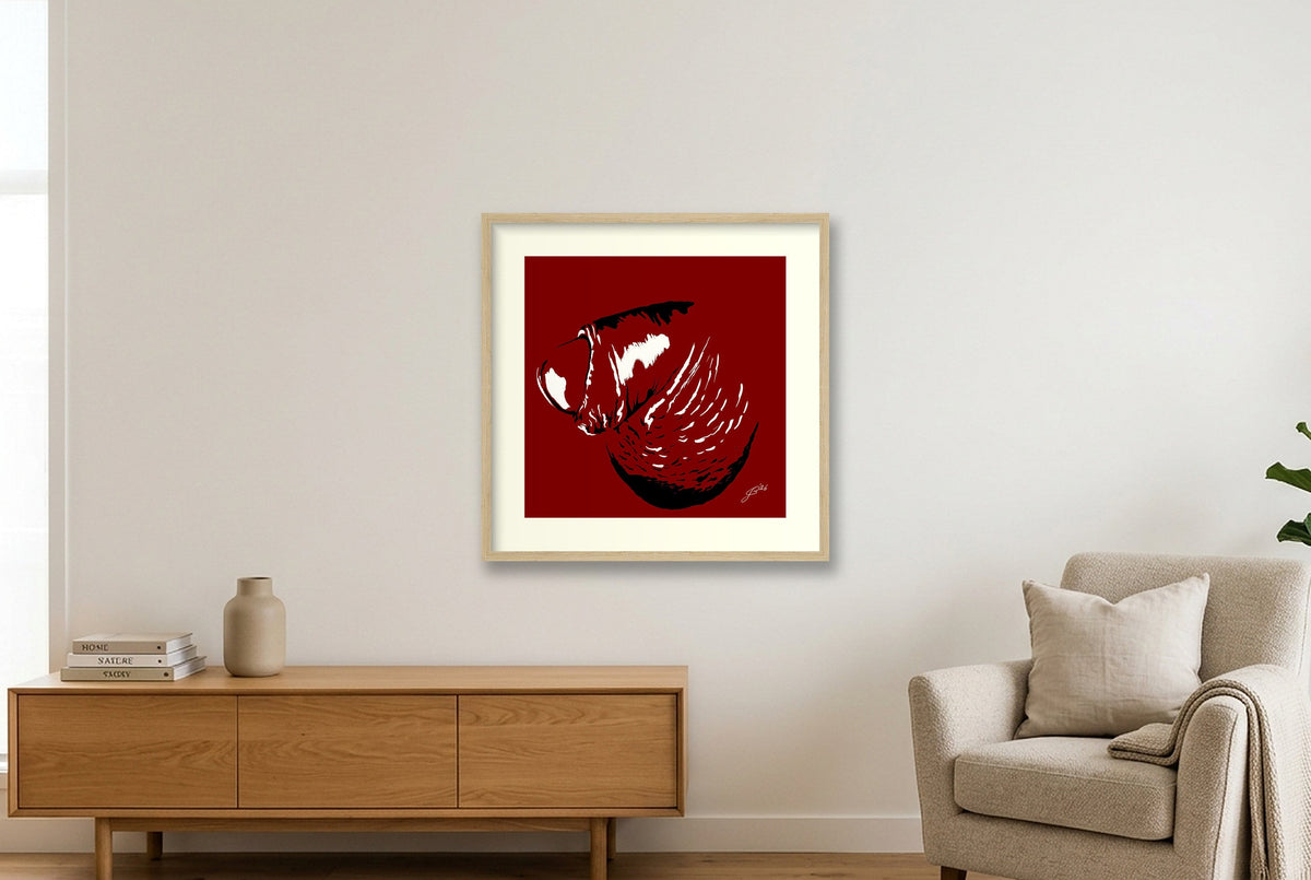 Phallic Art - Pierre — 50×50cm, 20×20" Oak Frame