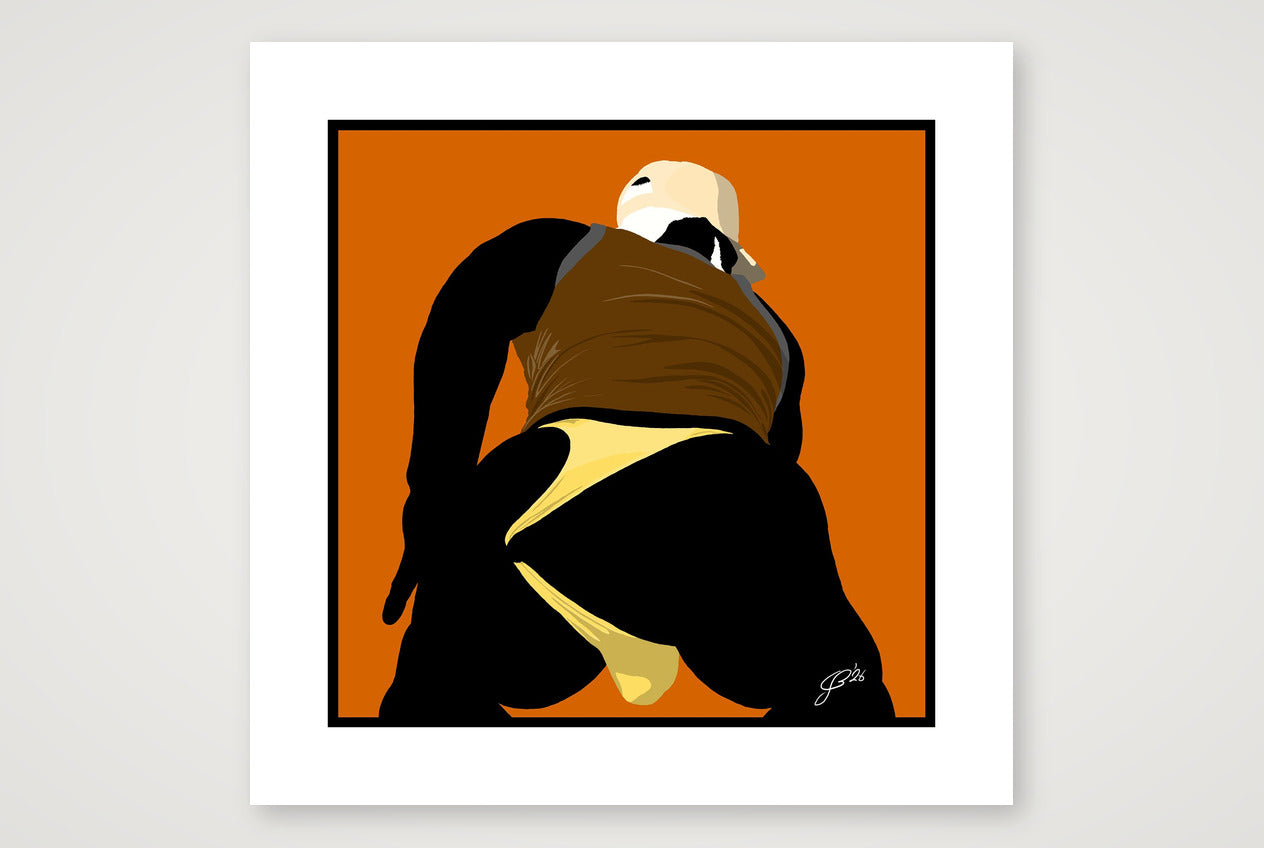 Tom - Bear flag colours Art - Orange — 50×50cm, 20×20" Print only