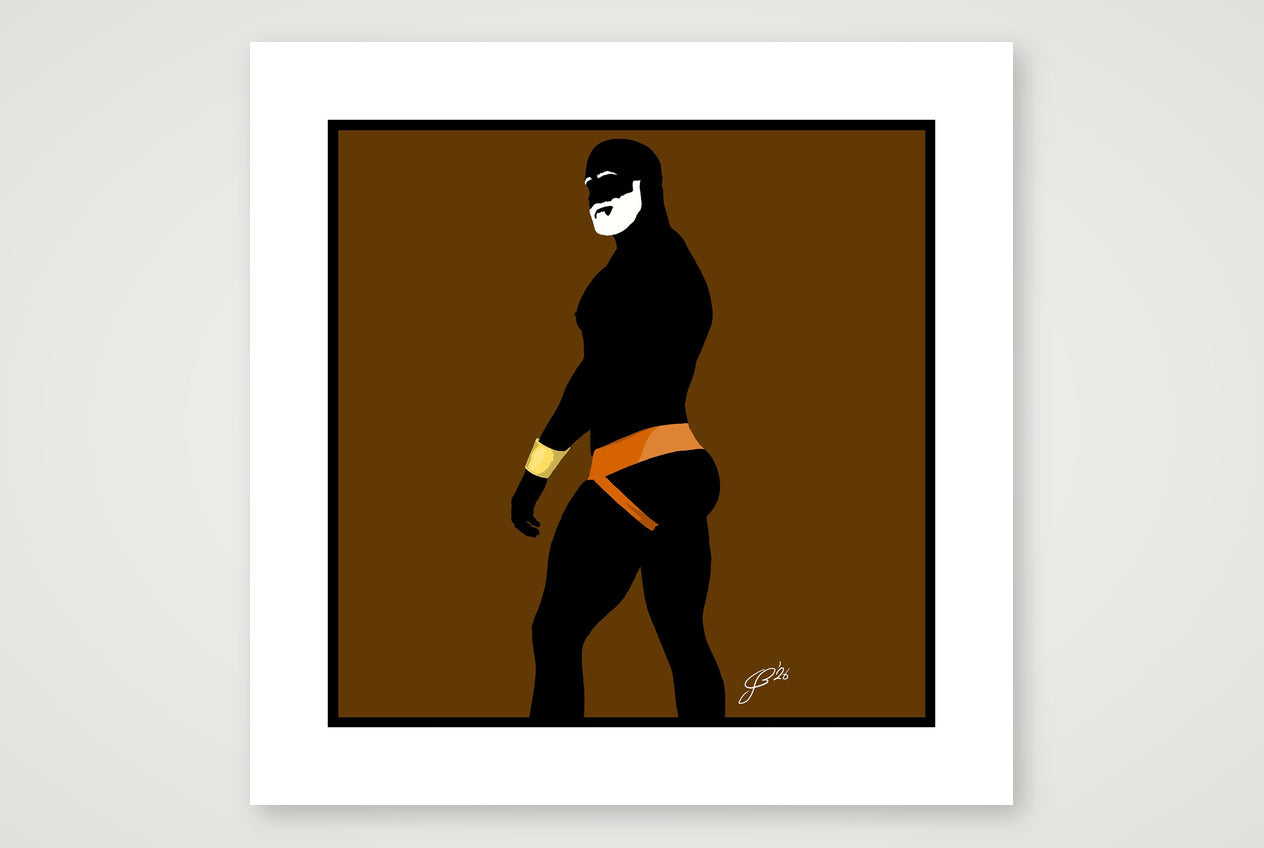 Scott - Bear flag colours Art - Brown — 50×50cm, 20×20" Print only