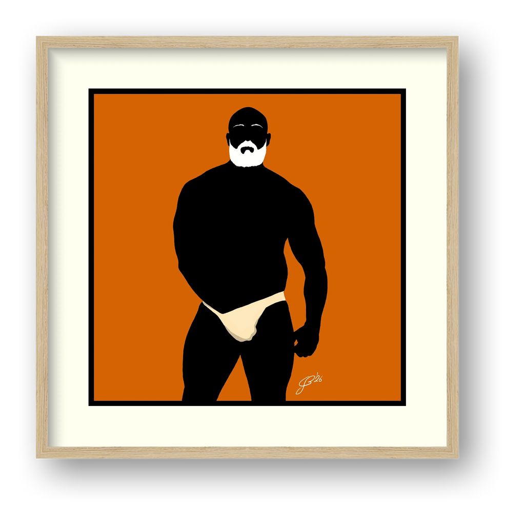Rex - Bear flag colours Art - Orange — framed