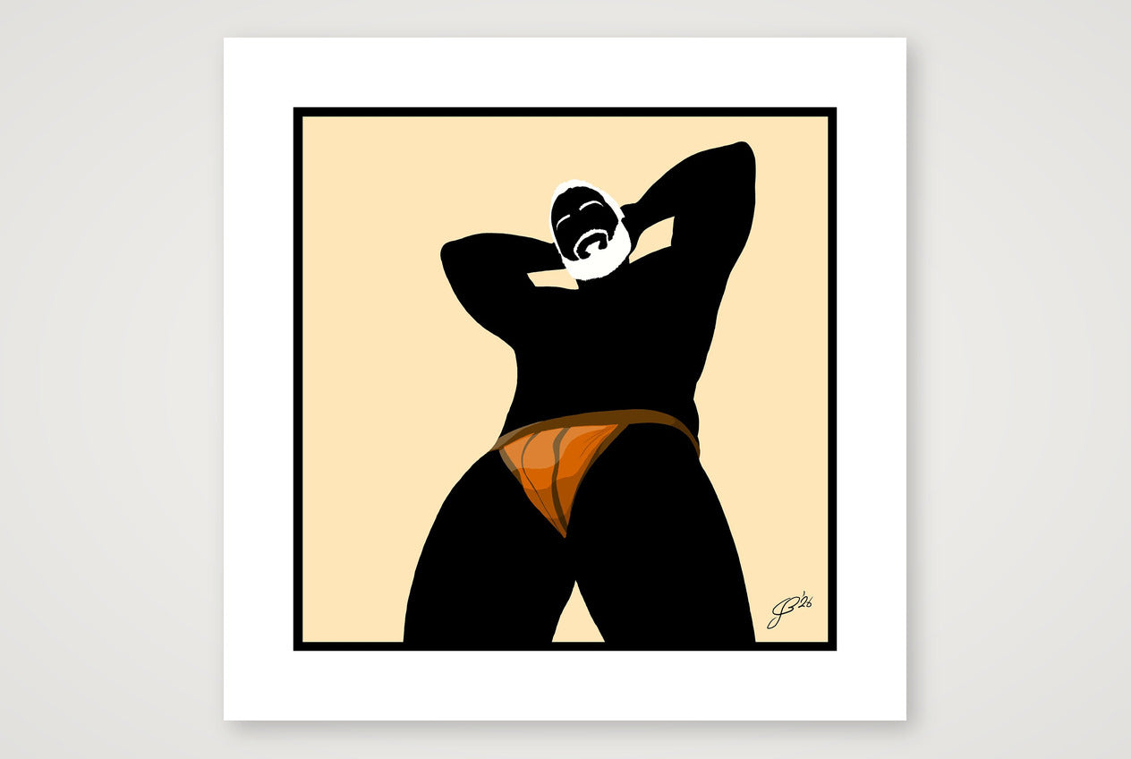 Frank - Bear flag colours Art - Cream — 50×50cm, 20×20" Print only