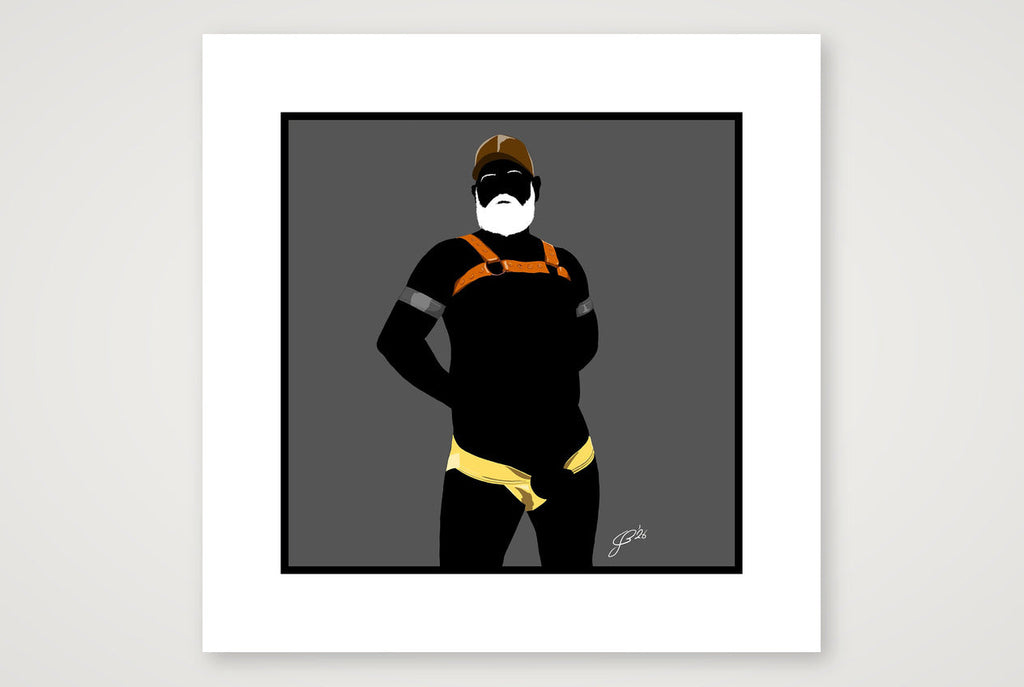 Rob - Bear flag colours Art - Grey — 30×30cm, 12×12" Print only