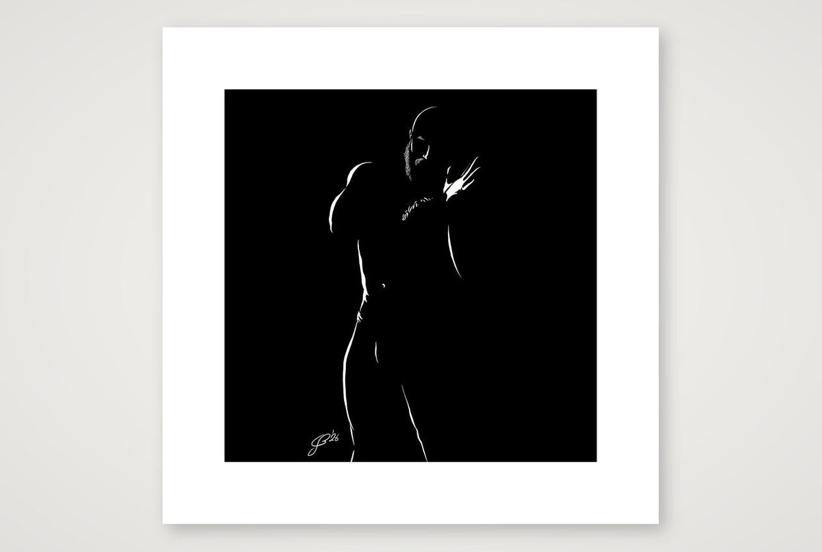 Gloved Gary “Negative space Bear” — 40×40cm, 16×16" Print only