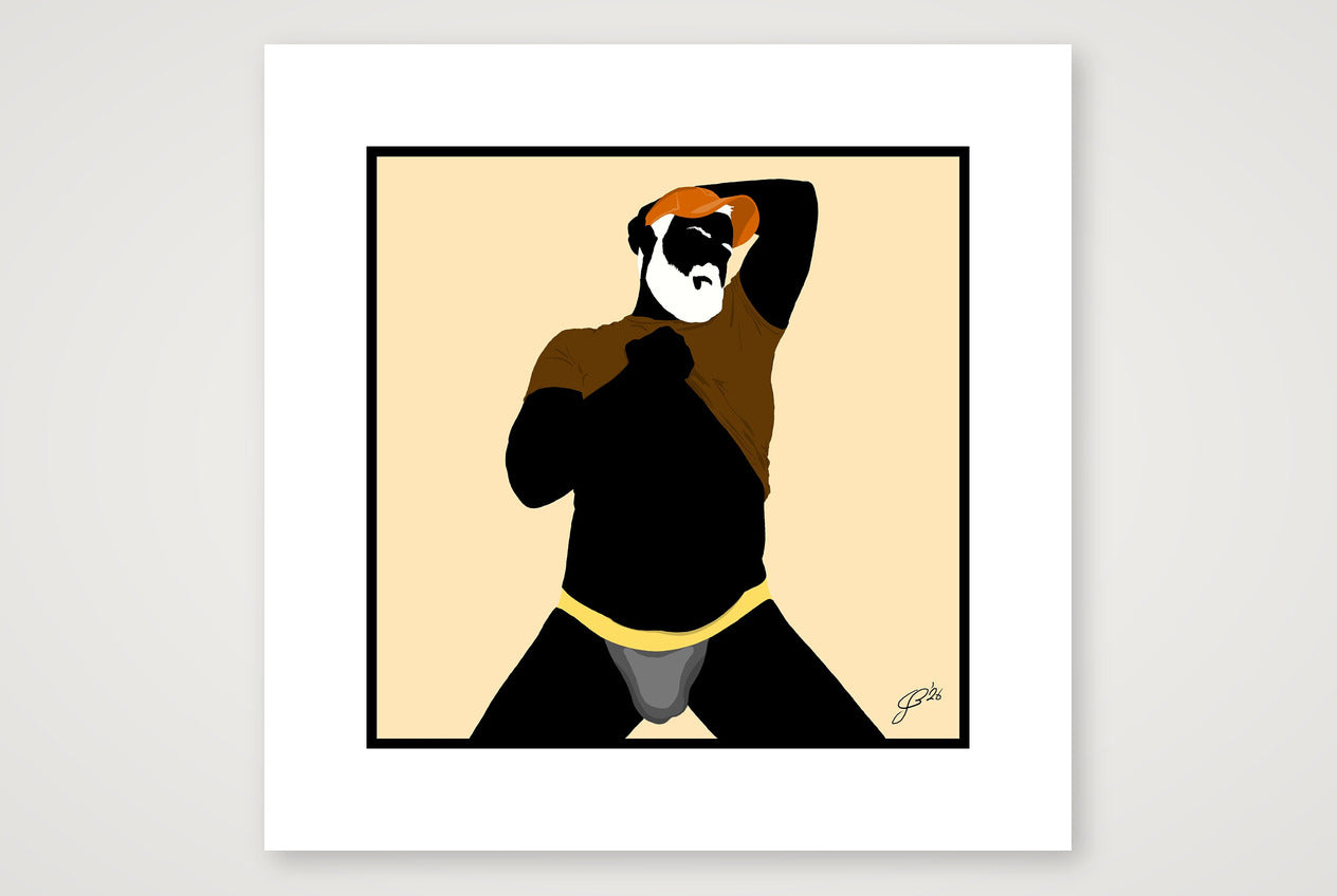 Ben - Bear flag colours Art - Cream — 30×30cm, 12×12" Print only