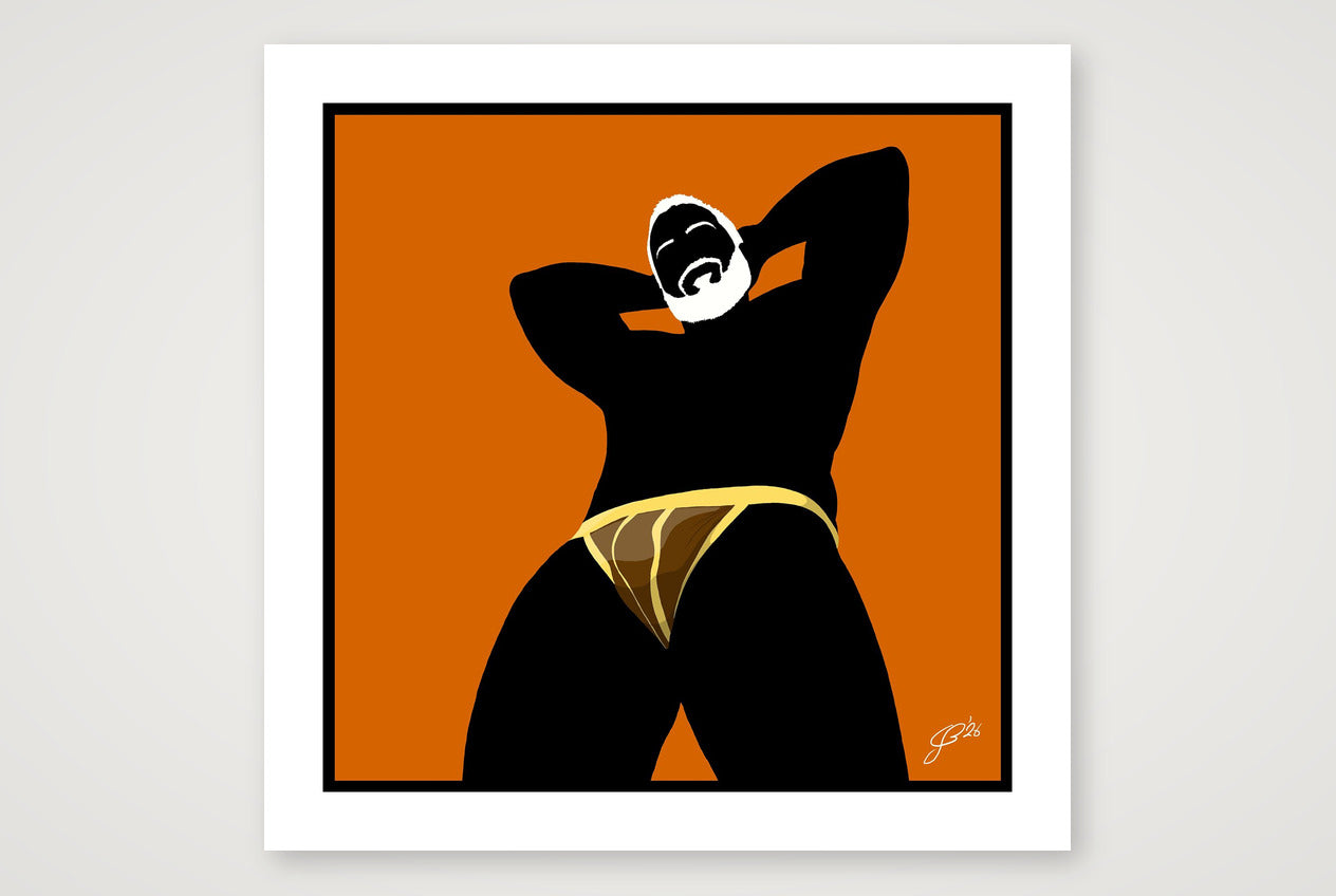 Frank - Bear flag colours Art - Orange — 70×70cm, 28×28" Print only