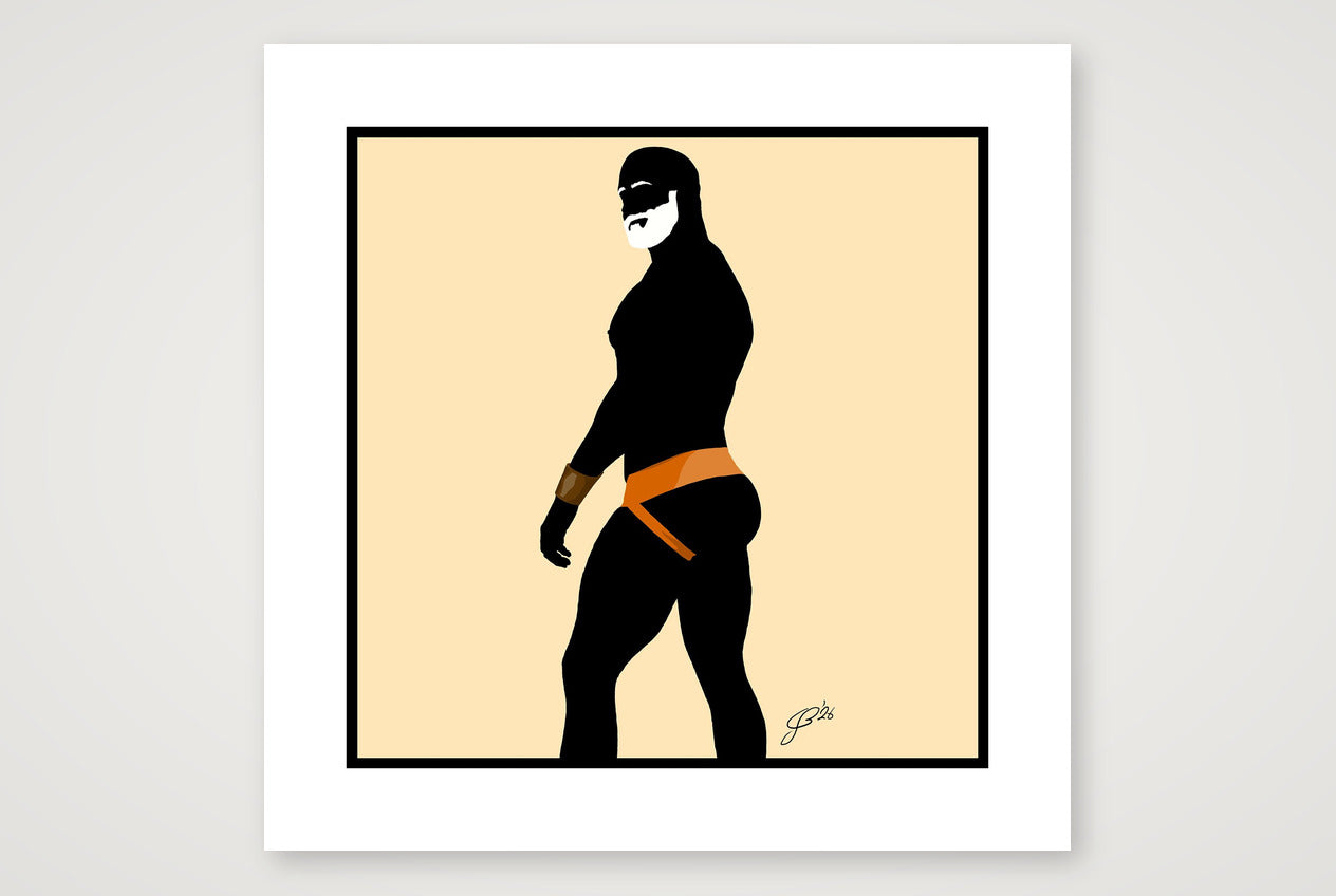 Scott - Bear flag colours Art - Cream — 50×50cm, 20×20" Print only