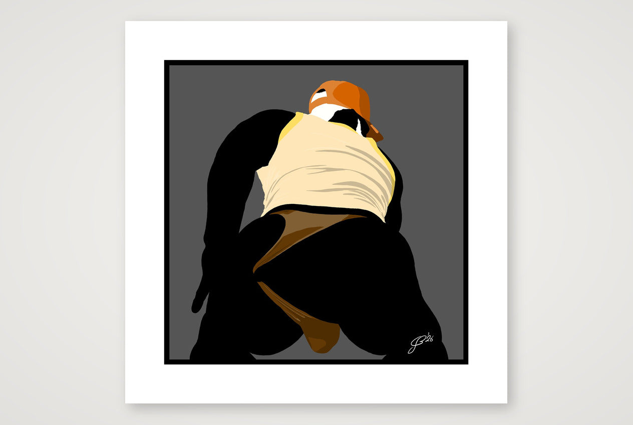 Tom - Bear flag colours Art - Grey — 50×50cm, 20×20" Print only