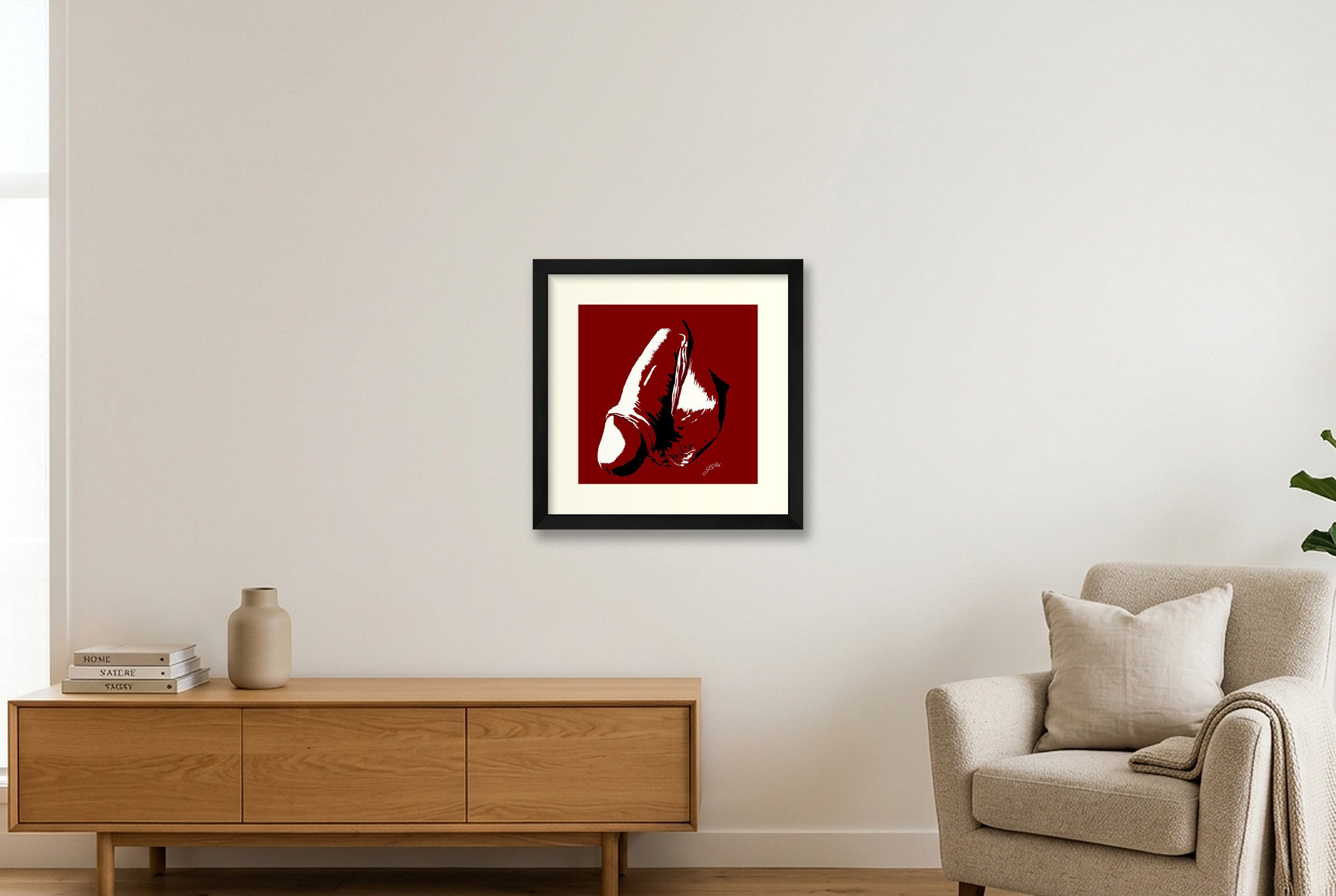 Quentin’s Dick Pic — 30×30cm, 12×12" Black Frame