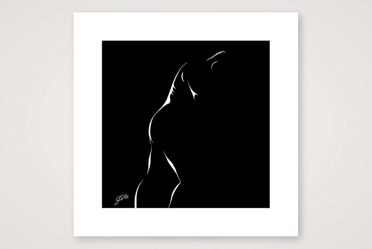 Big-arse Bob “Negative space Bear” — 30×30cm, 12×12" Print only