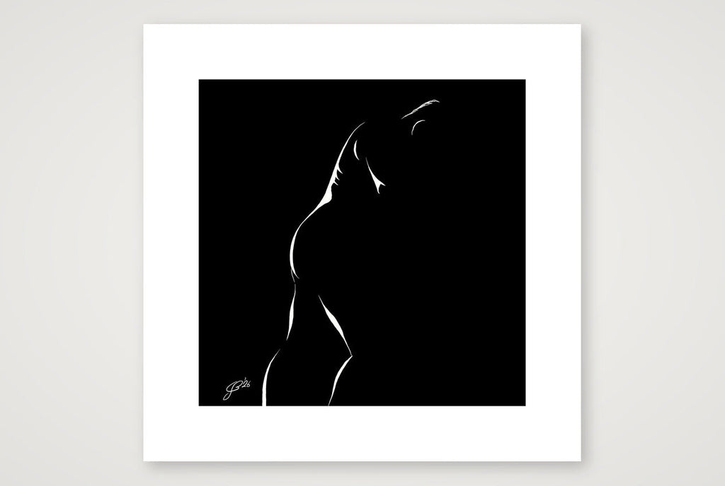 Big-arse Bob “Negative space Bear” — 30×30cm, 12×12" Print only