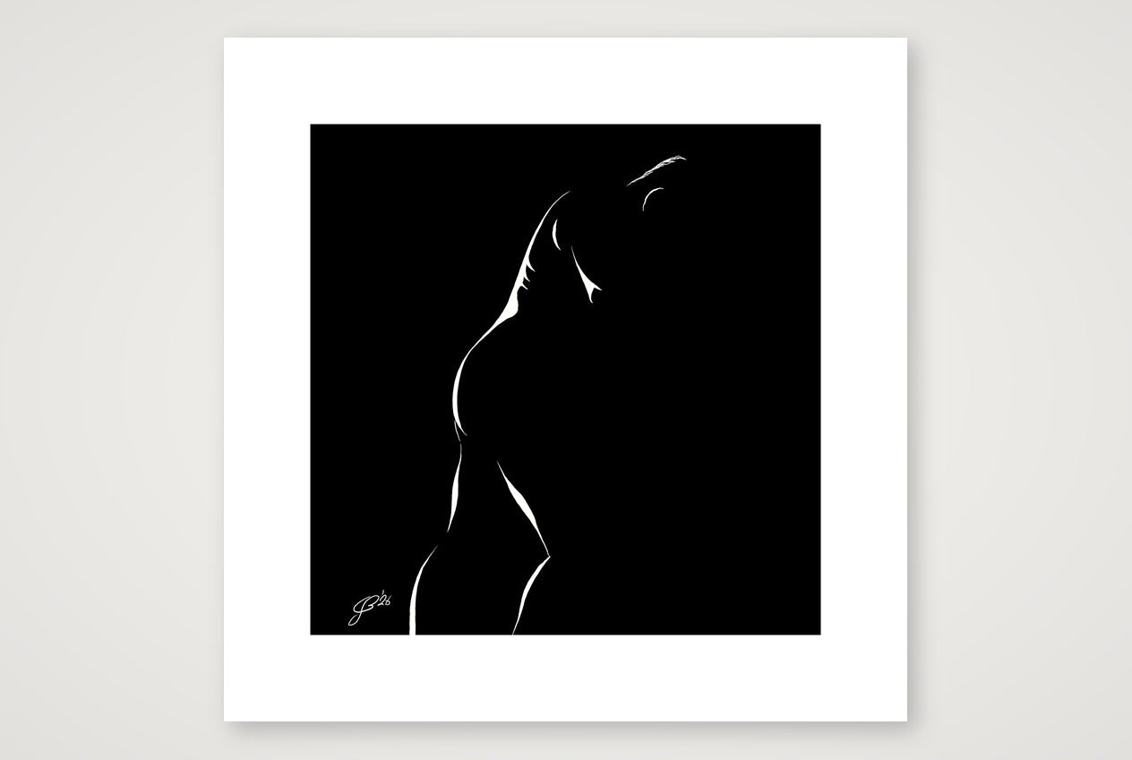 Big-arse Bob “Negative space Bear” — 30×30cm, 12×12" Print only