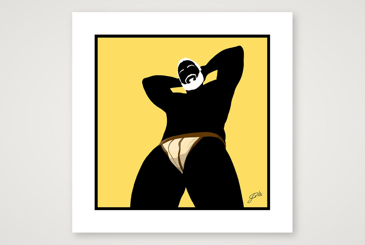 Frank - Bear flag colours Art - Yellow — 50×50cm, 20×20" Print only