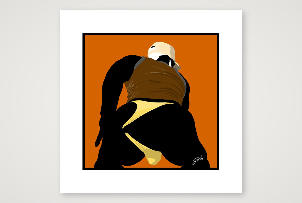 Tom - Bear flag colours Art - Orange — 40×40cm, 16×16" Print only