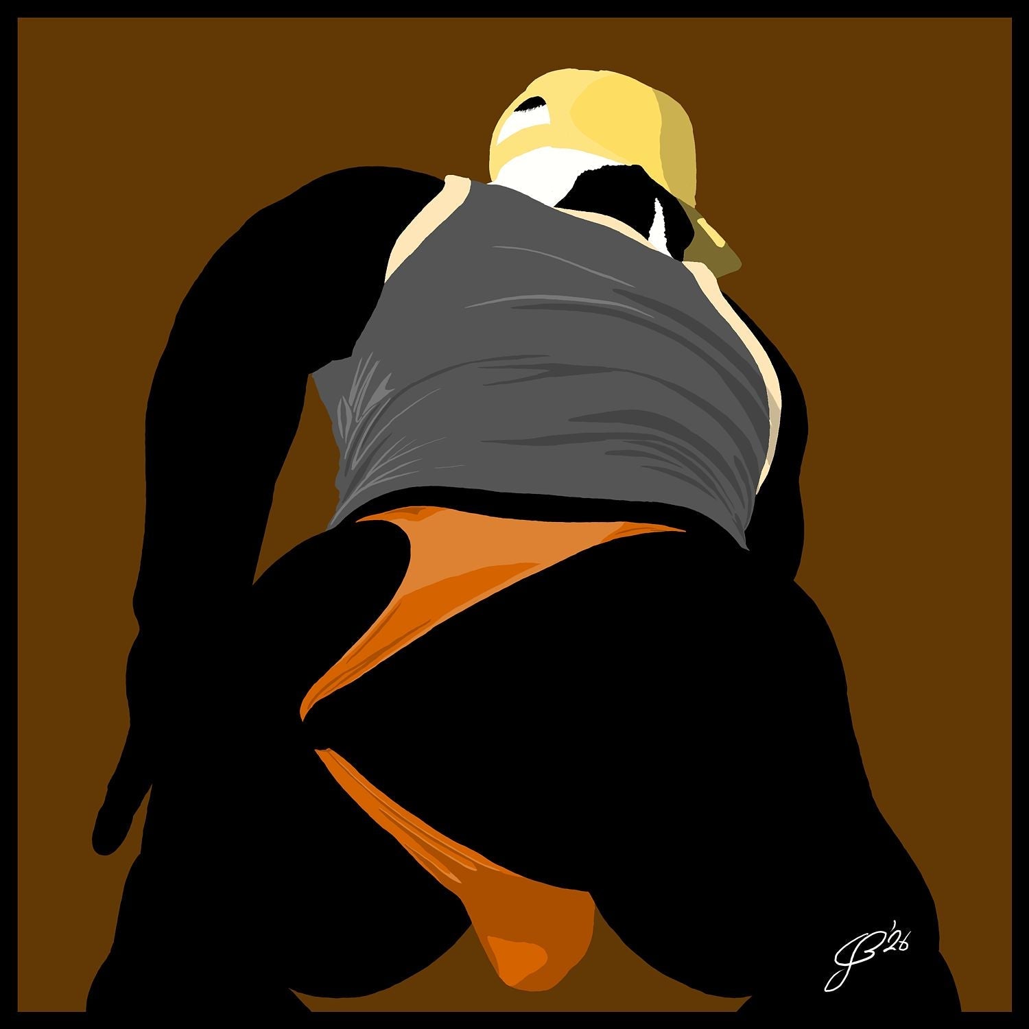 Tom - Bear flag colours Art - Brown