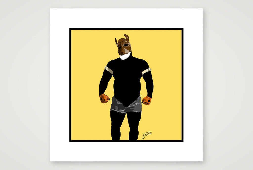 Buck - Bear flag colours Art - Yellow — 30×30cm, 12×12" Print only