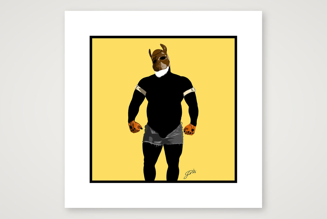 Buck - Bear flag colours Art - Yellow — 30×30cm, 12×12" Print only