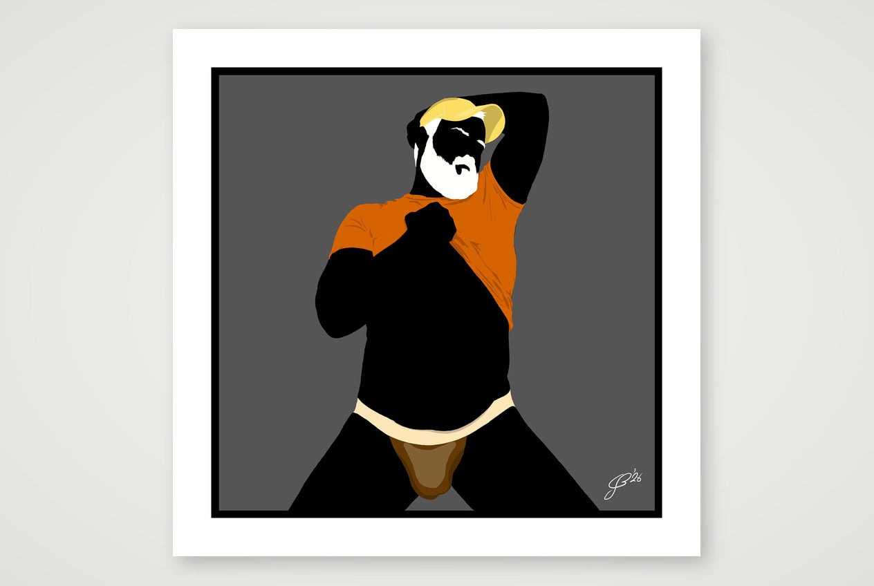 Ben - Bear flag colours Art - Grey — 70×70cm, 28×28" Print only