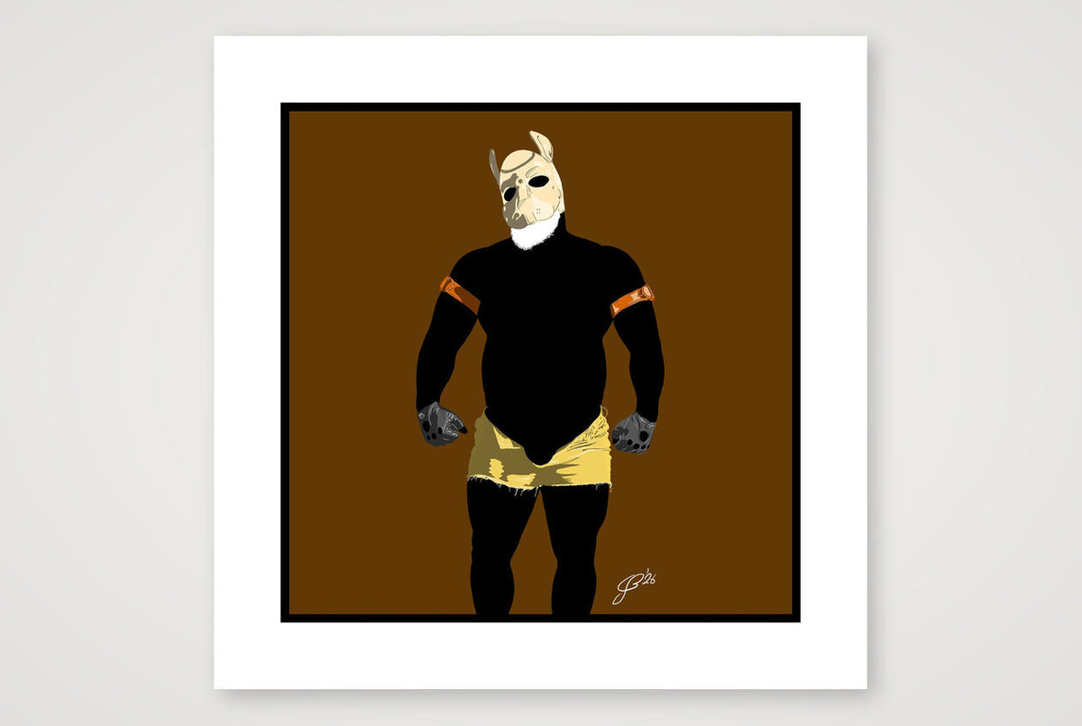 Buck - Bear flag colours Art - Brown — 50×50cm, 20×20" Print only