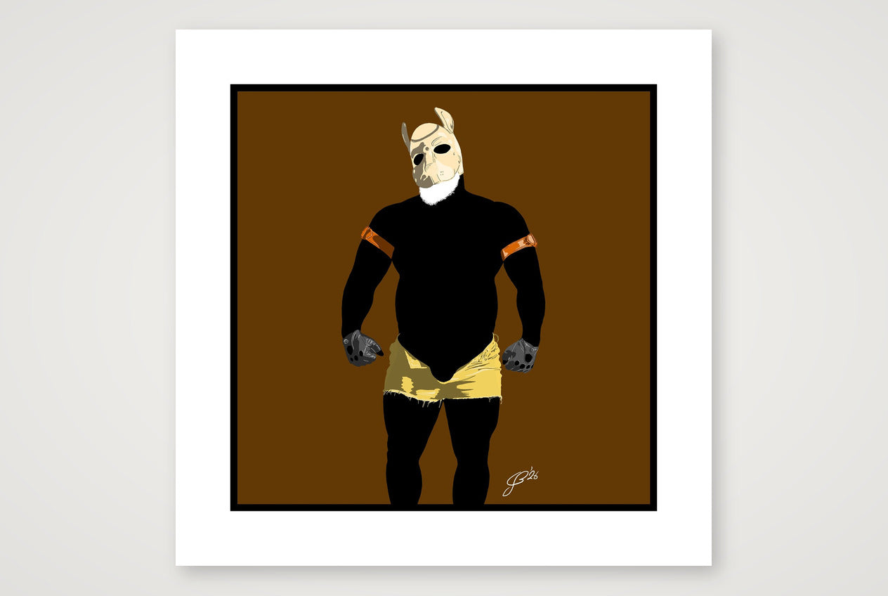 Buck - Bear flag colours Art - Brown — 50×50cm, 20×20" Print only