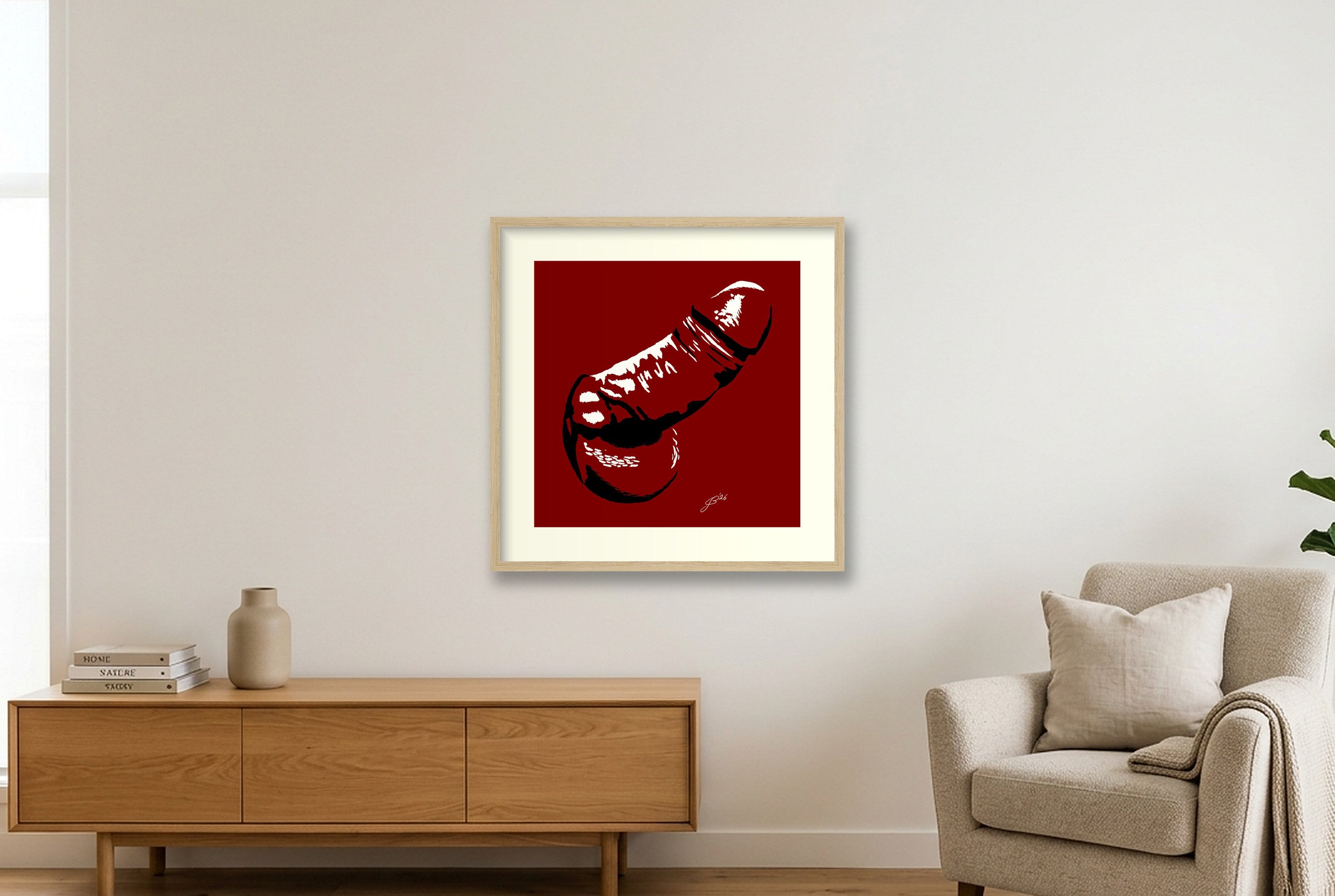 Kelso’s Dick Pic — 50×50cm, 20×20" Oak Frame