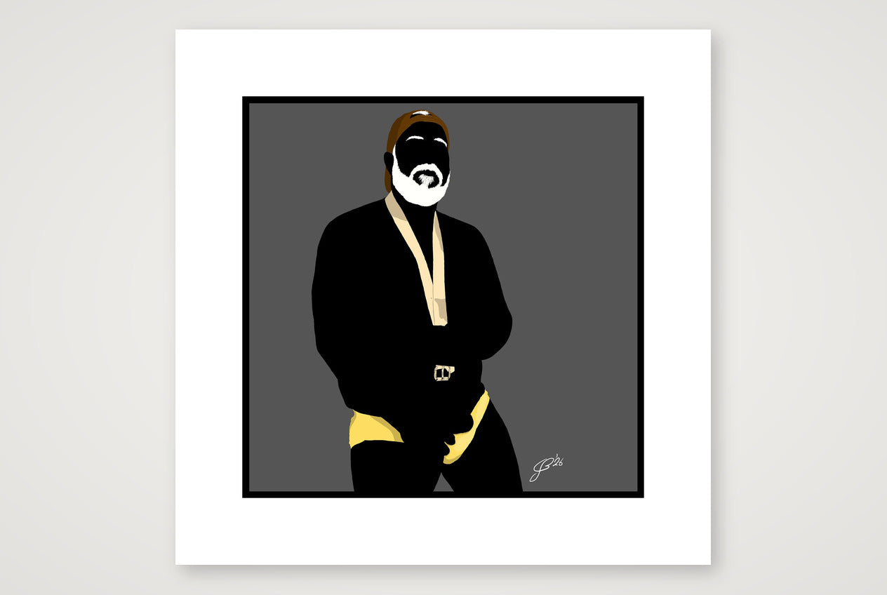 Raul - Bear flag colours Art - Grey — 40×40cm, 16×16" Print only