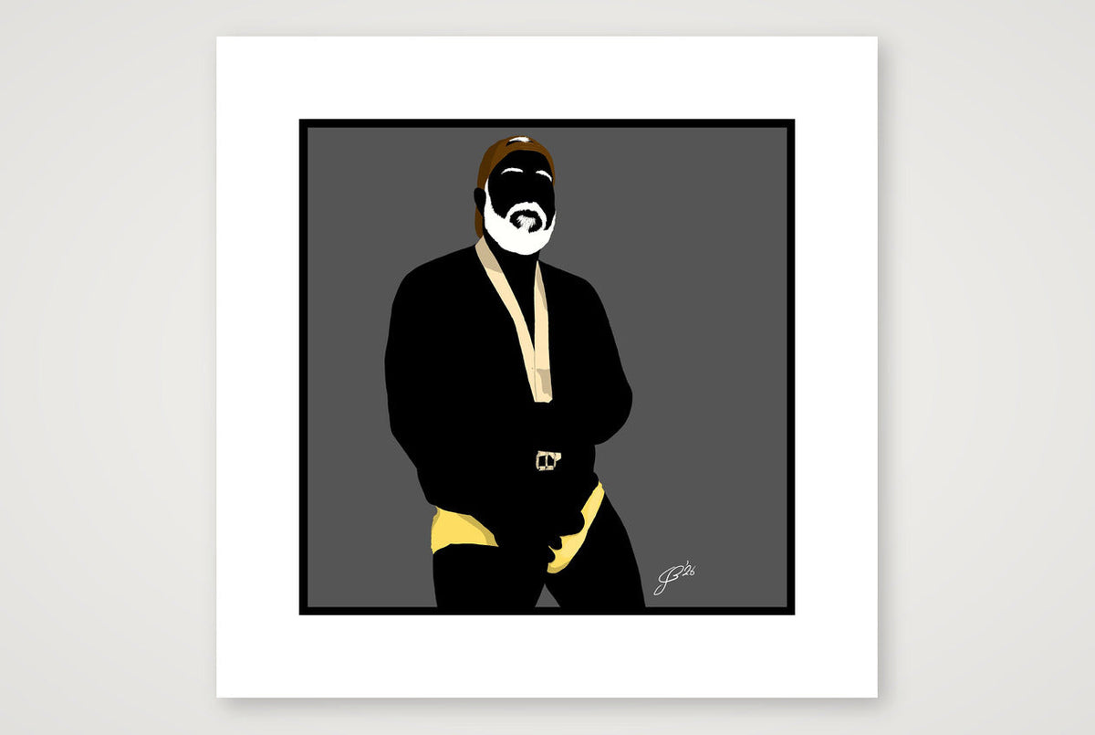 Raul - Bear flag colours Art - Grey — 40×40cm, 16×16" Print only