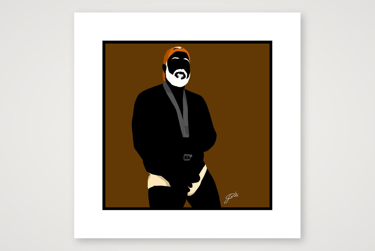 Raul - Bear flag colours Art - Brown — 40×40cm, 16×16" Print only