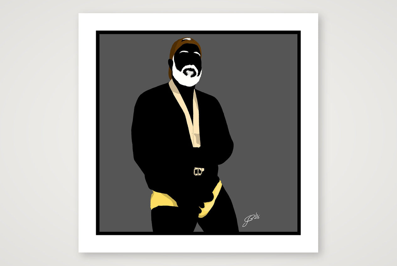 Raul - Bear flag colours Art - Grey — 70×70cm, 28×28" Print only