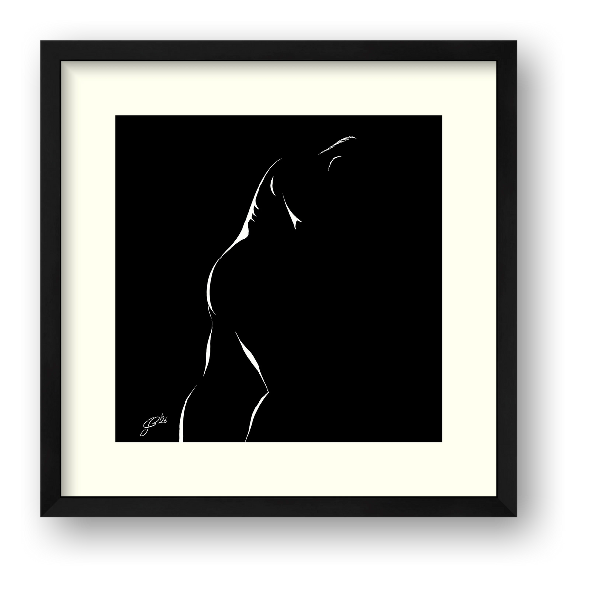 Big-arse Bob “Negative space Bear” — framed