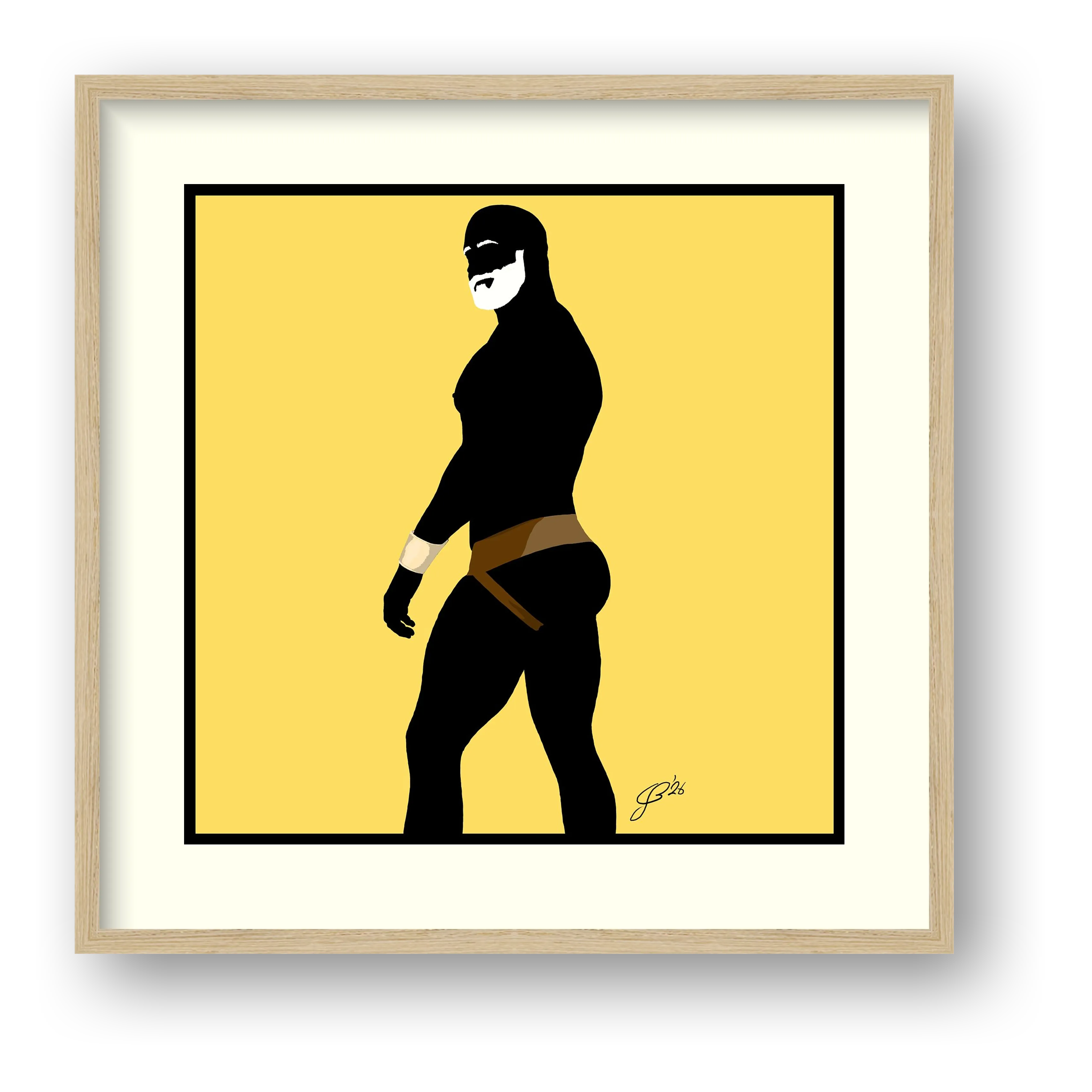 Scott - Bear flag colours Art - Yellow — framed