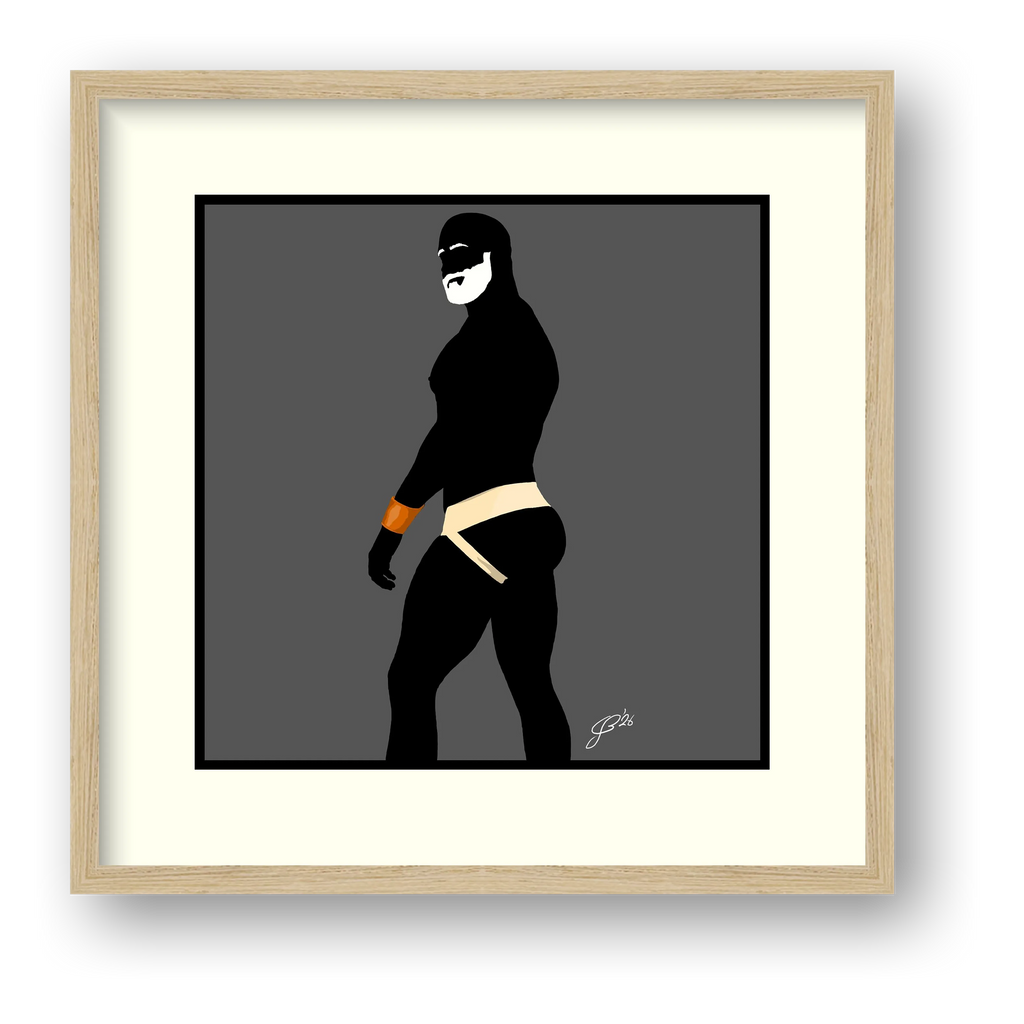 Scott - Bear flag colours Art - Grey — framed