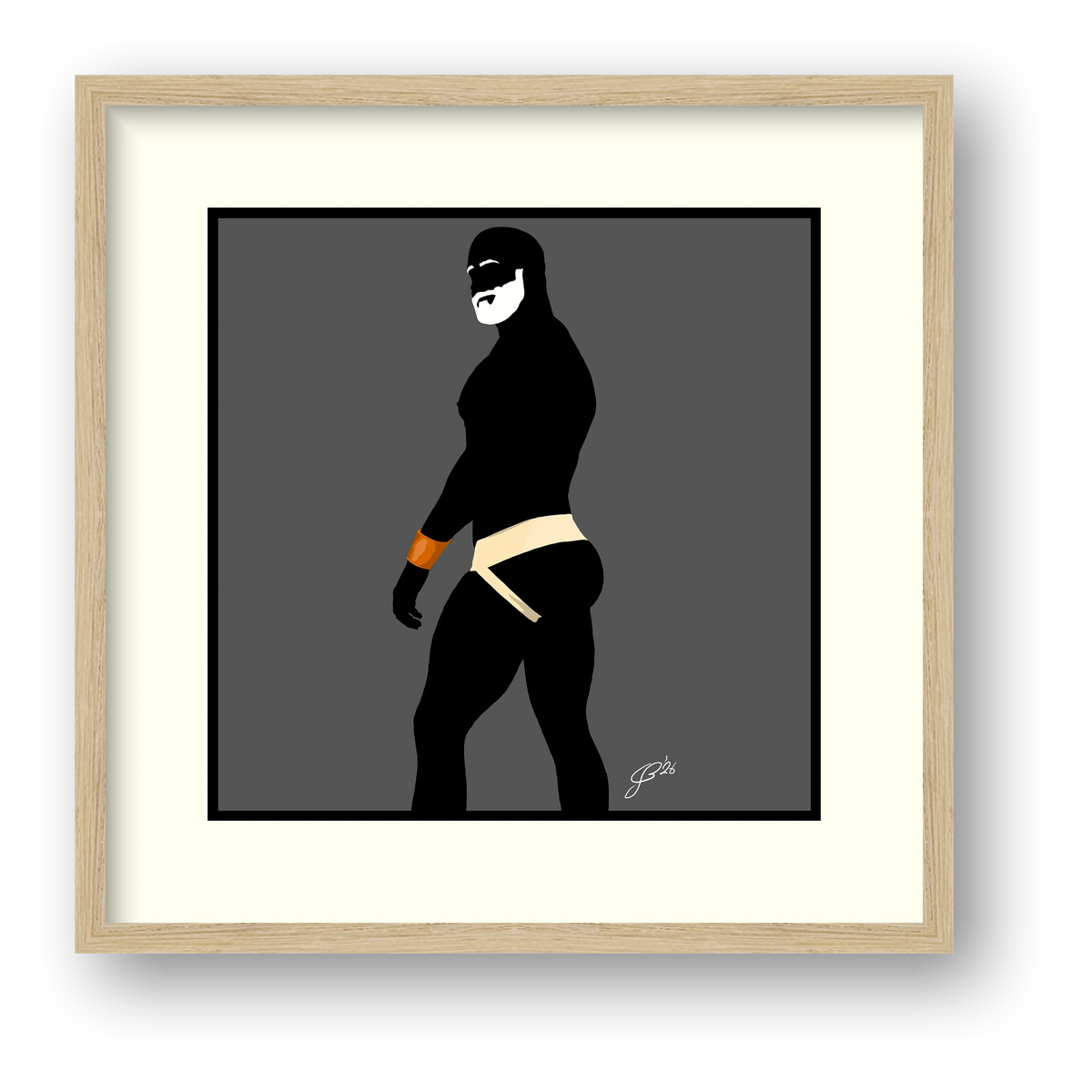 Scott - Bear flag colours Art - Grey — framed