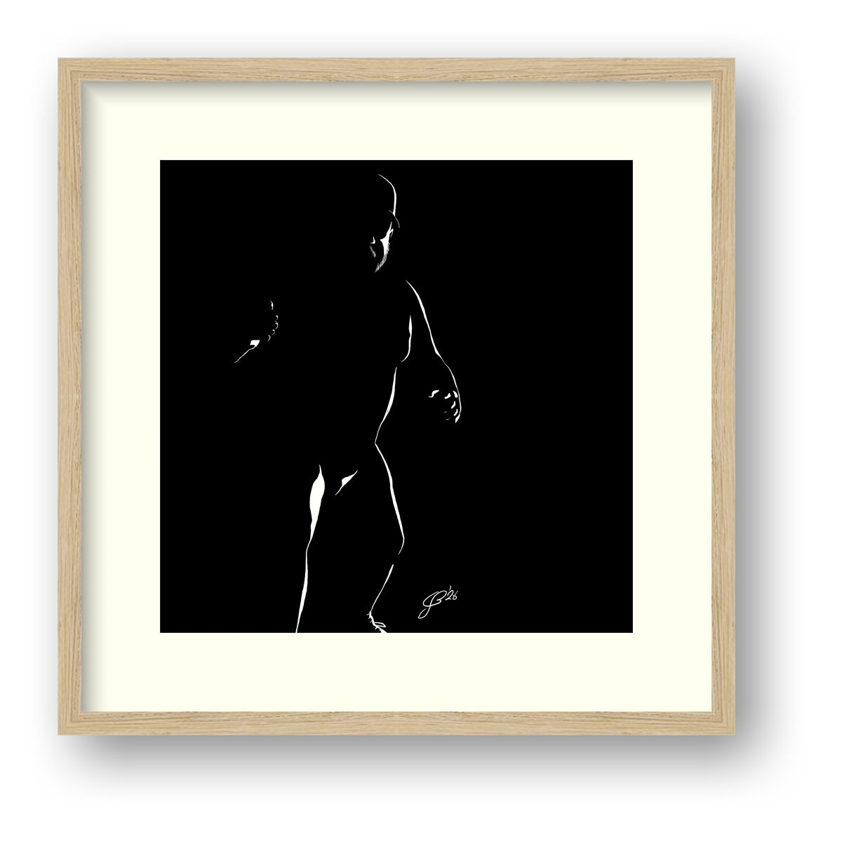 Coach Chuck “Negative space Bear” — framed