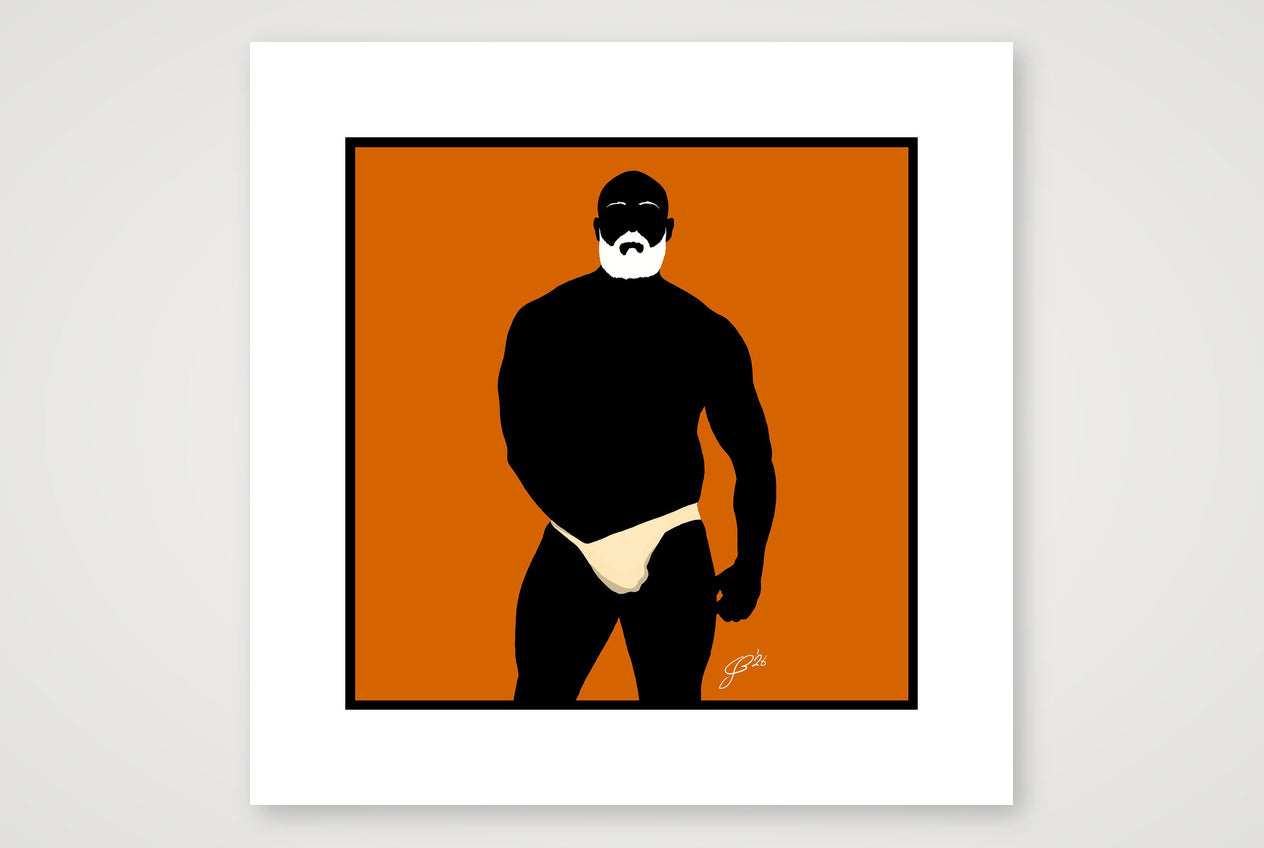 Rex - Bear flag colours Art - Orange — 40×40cm, 16×16" Print only