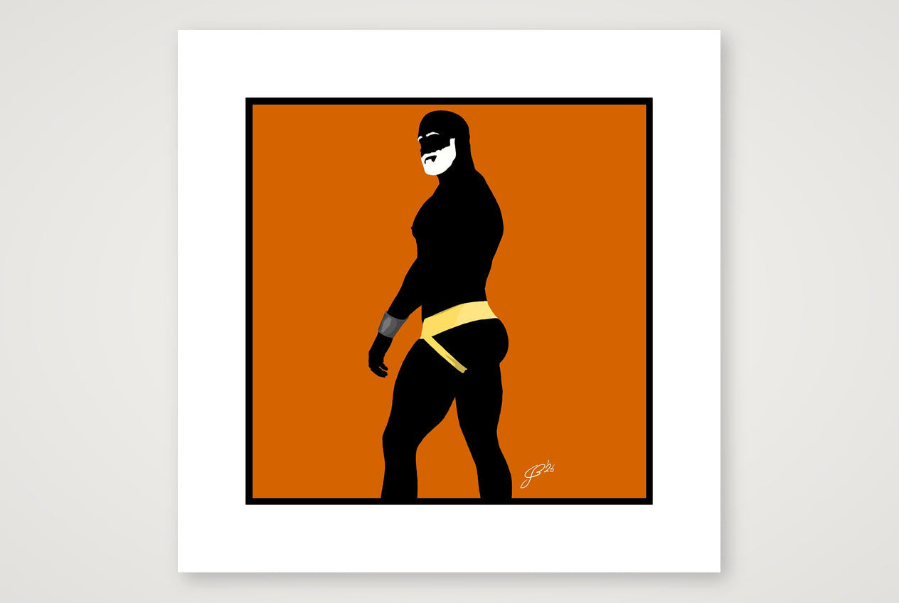 Scott - Bear flag colours Art - Orange — 40×40cm, 16×16" Print only