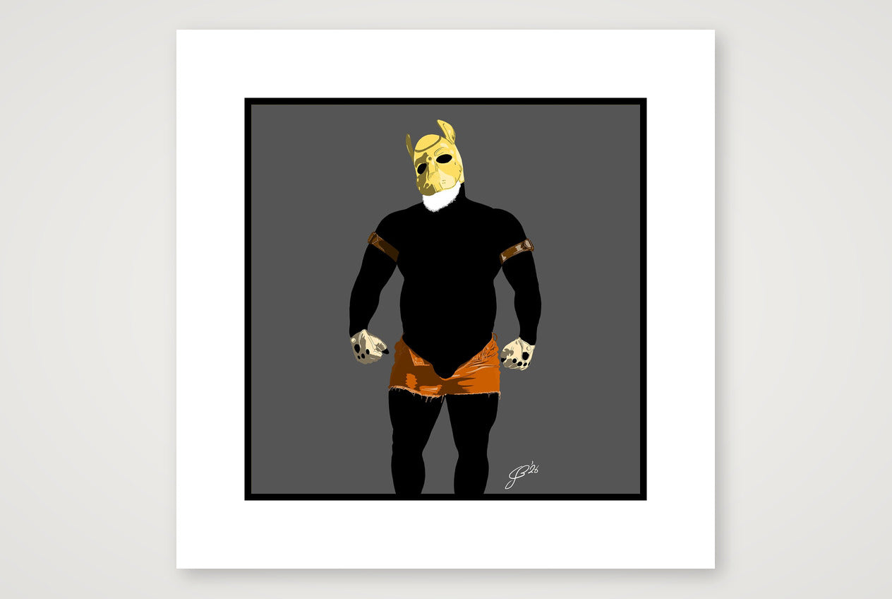 Buck - Bear flag colours Art - Grey — 30×30cm, 12×12" Print only