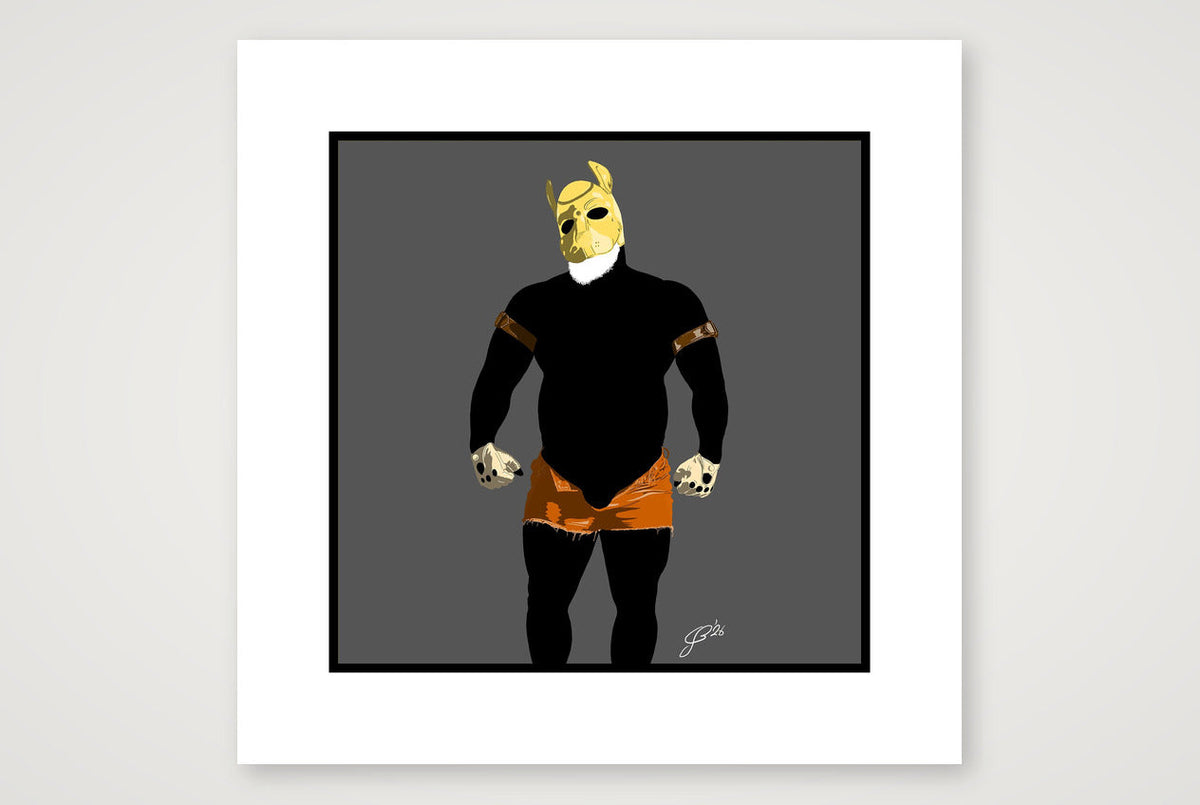 Buck - Bear flag colours Art - Grey — 30×30cm, 12×12" Print only