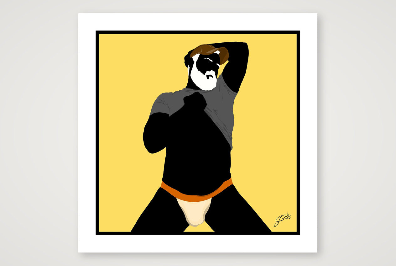 Ben - Bear flag colours Art - Yellow — 70×70cm, 28×28" Print only
