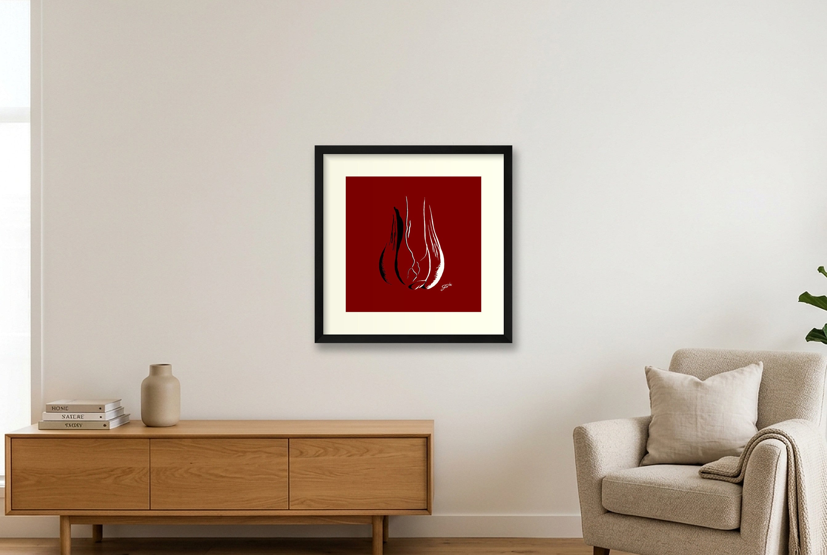 Fernando’s Dick Pic — 40×40cm, 16×16" Black Frame