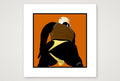 Tom - Bear flag colours Art - Orange — 30×30cm, 12×12" Print only