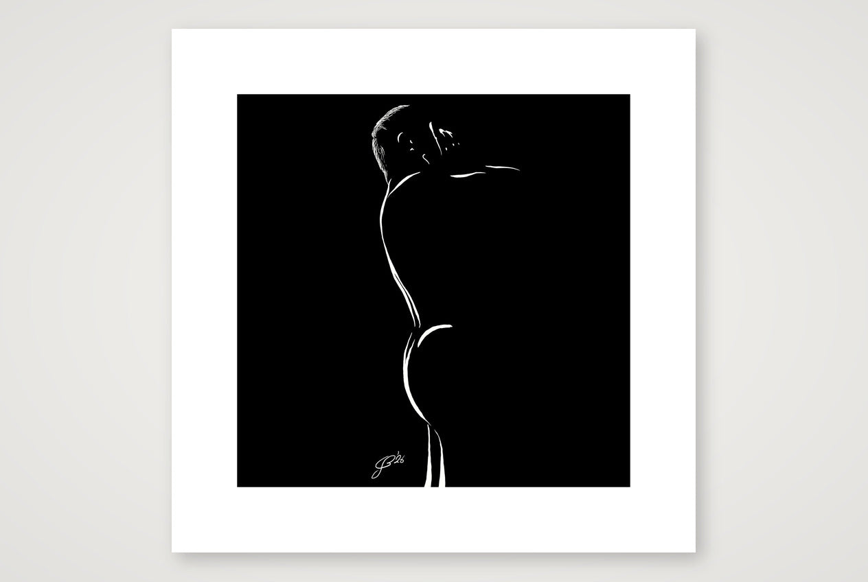 Shower Sean “Negative space Bear” — 40×40cm, 16×16" Print only