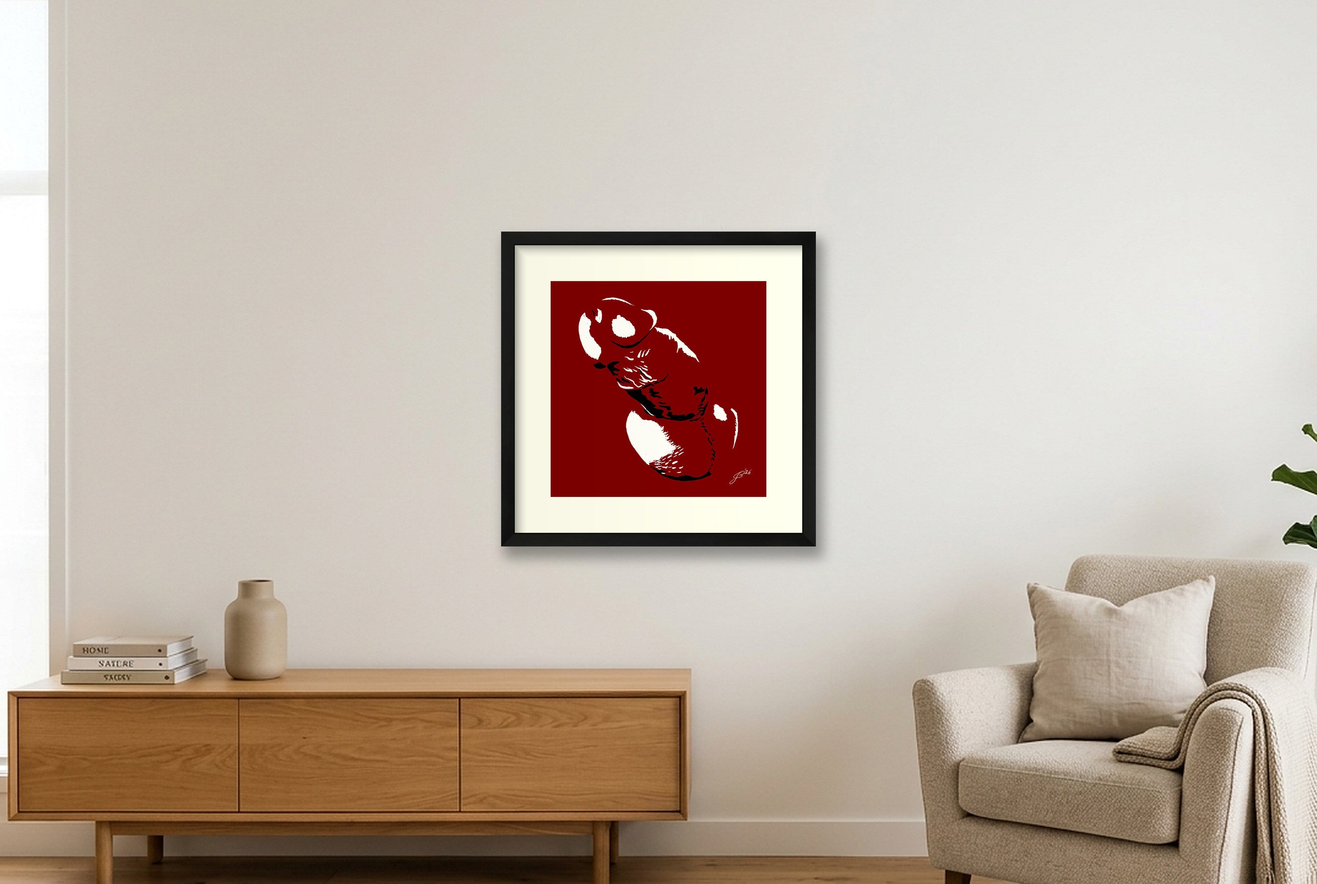 Matteo’s Dick Pic — 40×40cm, 16×16" Black Frame