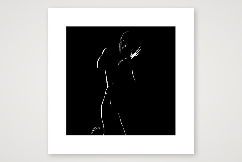 Gloved Gary “Negative space Bear” — 30×30cm, 12×12" Print only