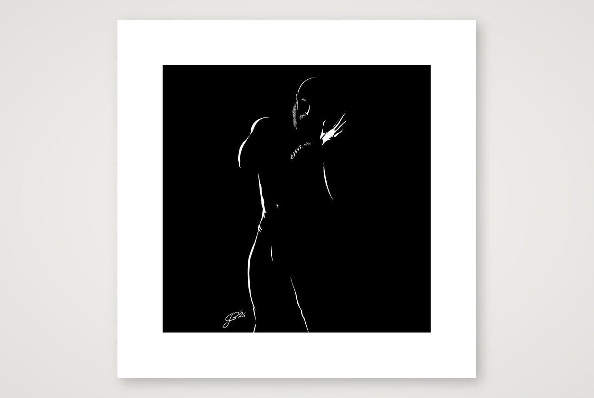 Gloved Gary “Negative space Bear” — 30×30cm, 12×12" Print only