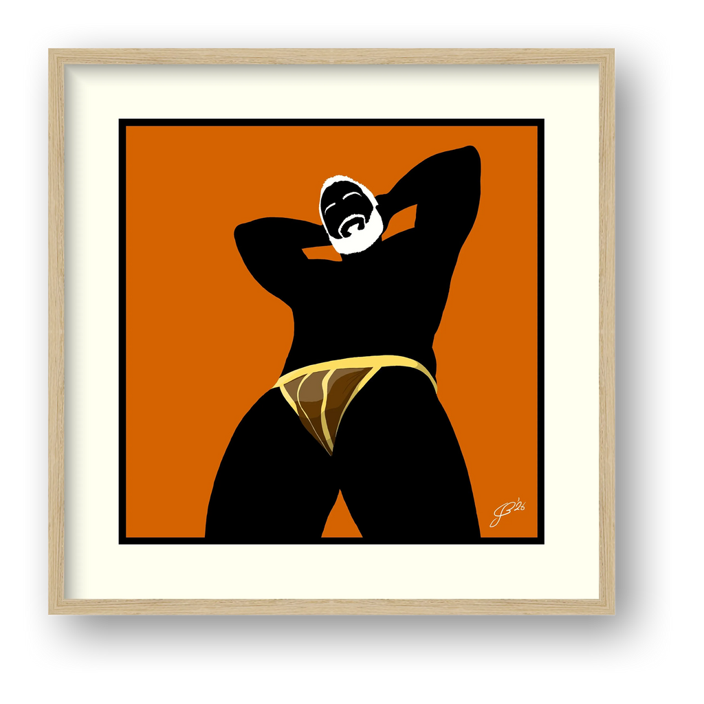 Frank - Bear flag colours Art - Orange — framed