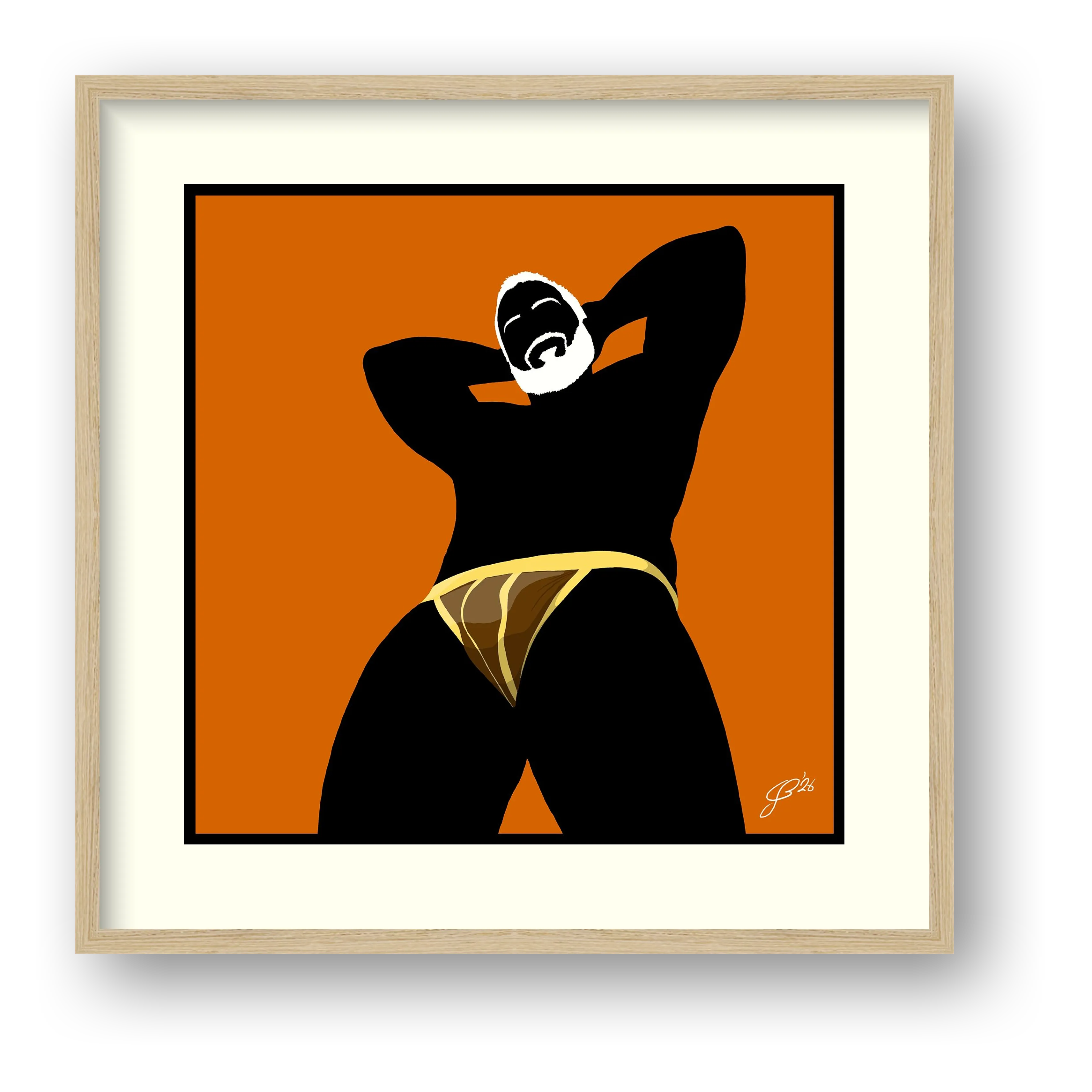Frank - Bear flag colours Art - Orange — framed