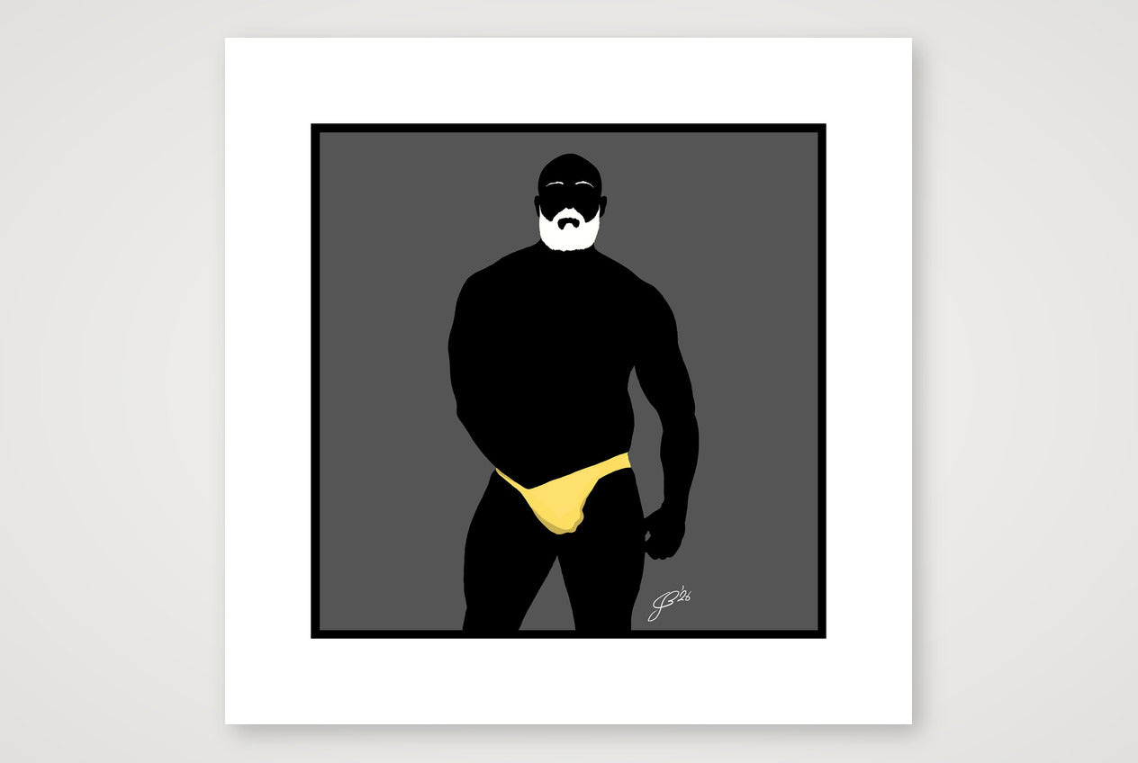 Rex - Bear flag colours Art - Grey — 40×40cm, 16×16" Print only